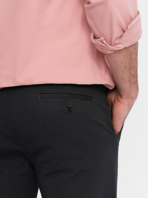 Ombre Clothing Tmavě šedé pánské chino kalhoty Ombre Clothing