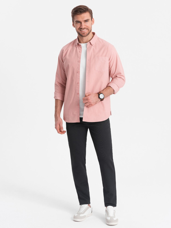 Ombre Clothing Tmavě šedé pánské chino kalhoty Ombre Clothing