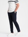 Ombre Clothing Tmavě modré pánské chino kalhoty Ombre Clothing