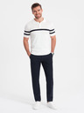 Ombre Clothing Tmavě modré pánské chino kalhoty Ombre Clothing
