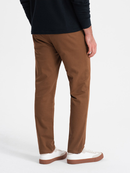 Ombre Clothing Hnědé pánské chino kalhoty Ombre Clothing