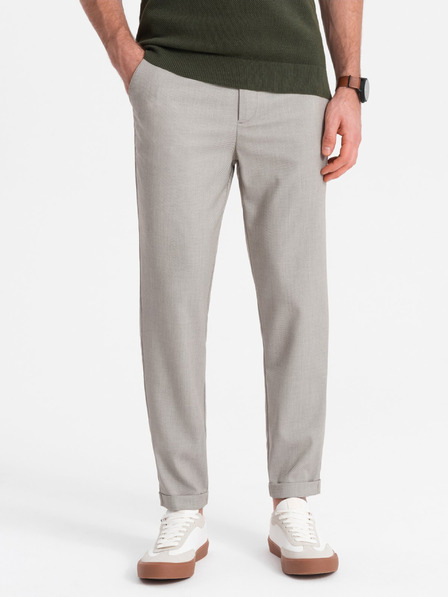 Ombre Clothing Světle šedé pánské chino kalhoty Ombre Clothing