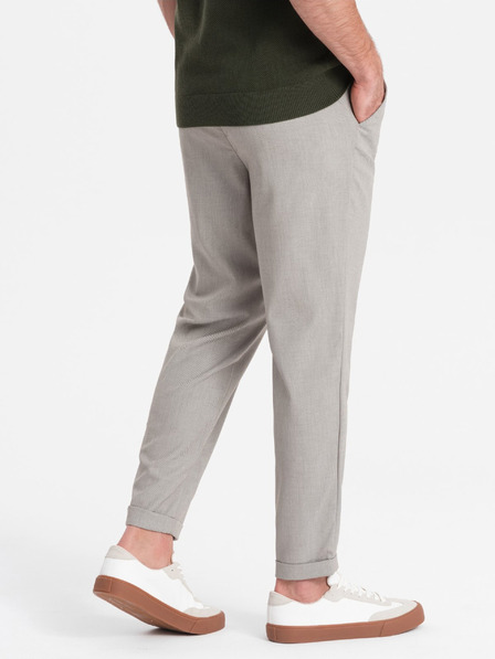 Ombre Clothing Světle šedé pánské chino kalhoty Ombre Clothing