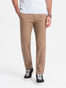 Ombre Clothing Světle hnědé pánské slim fit chino kalhoty Ombre Clothing