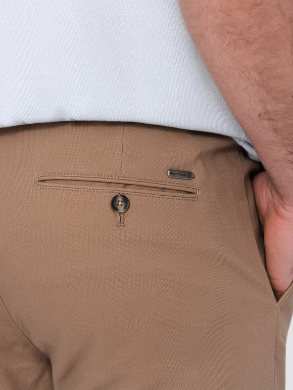 Ombre Clothing Světle hnědé pánské slim fit chino kalhoty Ombre Clothing