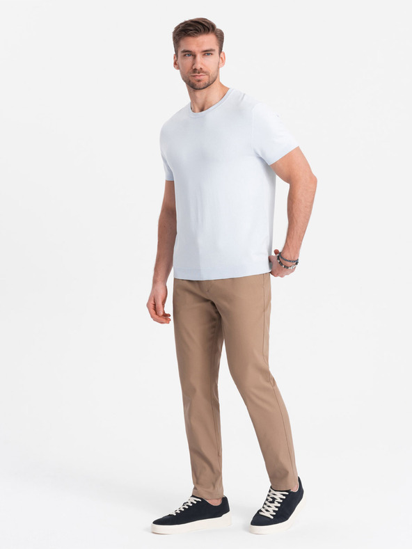 Ombre Clothing Světle hnědé pánské slim fit chino kalhoty Ombre Clothing
