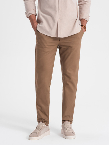 Ombre Clothing Světle hnědé pánské chino kalhoty Ombre Clothing