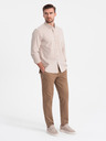 Ombre Clothing Světle hnědé pánské chino kalhoty Ombre Clothing
