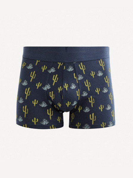 Celio Tmavě modré pánské vzorované boxerky Celio Gibocactus