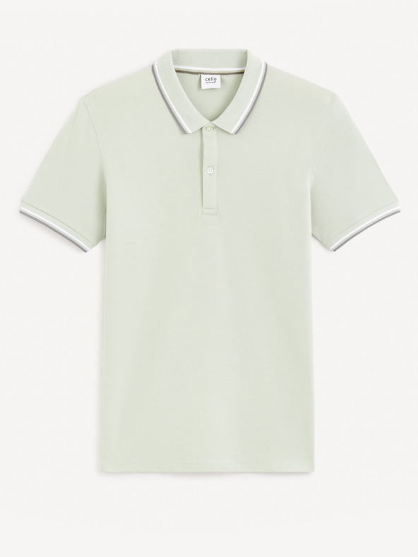 Celio Světle šedé pánské polo tričko Celio Decolrayeb
