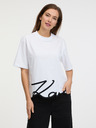 Karl Lagerfeld Bílé dámské tričko KARL LAGERFELD Karl Signature