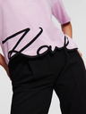 Karl Lagerfeld Světle fialové dámské tričko KARL LAGERFELD Karl Signature