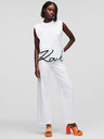 Karl Lagerfeld Bílý dámský top KARL LAGERFELD Karl Signature Tank Top