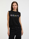 Karl Lagerfeld Černé dámské tílko KARL LAGERFELD Ikonik 2.0 Outline Tank