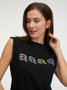 Karl Lagerfeld Černé dámské tílko KARL LAGERFELD Ikonik 2.0 Outline Tank