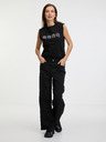 Karl Lagerfeld Černé dámské tílko KARL LAGERFELD Ikonik 2.0 Outline Tank