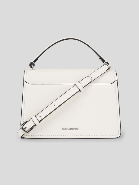 Karl Lagerfeld Krémová dámská kožená kabelka KARL LAGERFELD Ikonik 2.0 Leather