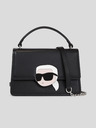 Karl Lagerfeld Černá dámská kožená kabelka KARL LAGERFELD Ikonik 2.0 Leather