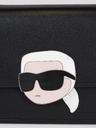 Karl Lagerfeld Černá dámská kožená kabelka KARL LAGERFELD Ikonik 2.0 Leather