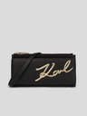 Karl Lagerfeld Černá dámská kožená kabelka KARL LAGERFELD Signature 2.0 Crossbody