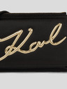 Karl Lagerfeld Černá dámská kožená kabelka KARL LAGERFELD Signature 2.0 Crossbody
