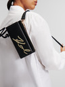 Karl Lagerfeld Černá dámská kožená kabelka KARL LAGERFELD Signature 2.0 Crossbody