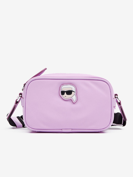 Karl Lagerfeld Světle fialová dámská crossbody kabelka KARL LAGERFELD Ikonik 2.0 Nylon Camera Bag