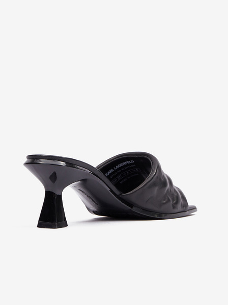 Karl Lagerfeld Černé dámské kožené pantofle KARL LAGERFELD Panache II Padded