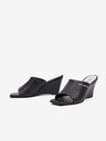 Karl Lagerfeld Černé dámské kožené pantofle KARL LAGERFELD Rialto Open Toe Mule