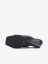 Karl Lagerfeld Černé dámské kožené pantofle KARL LAGERFELD Rialto Open Toe Mule