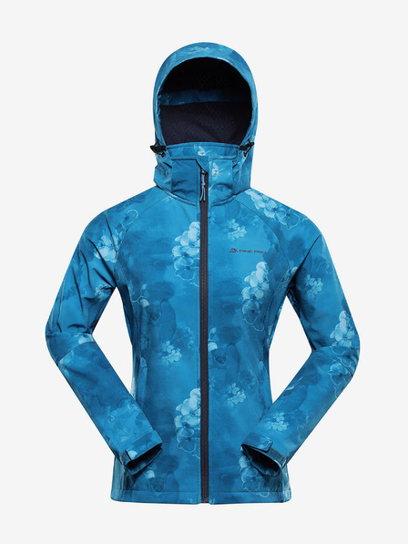 ALPINE PRO Modrá dámská vzorovaná softshellová bunda ALPINE PRO HOORA
