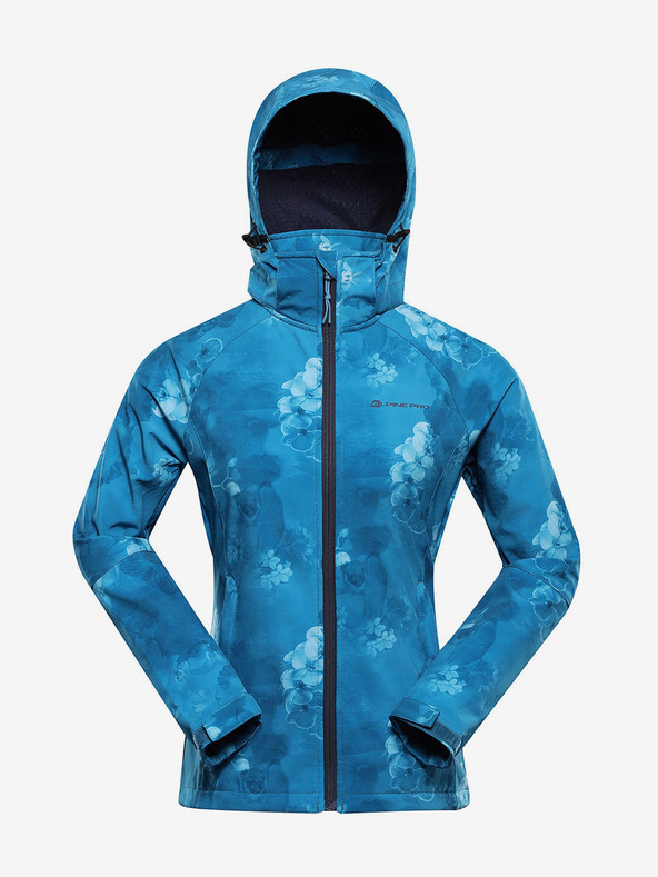 ALPINE PRO Modrá dámská vzorovaná softshellová bunda ALPINE PRO HOORA