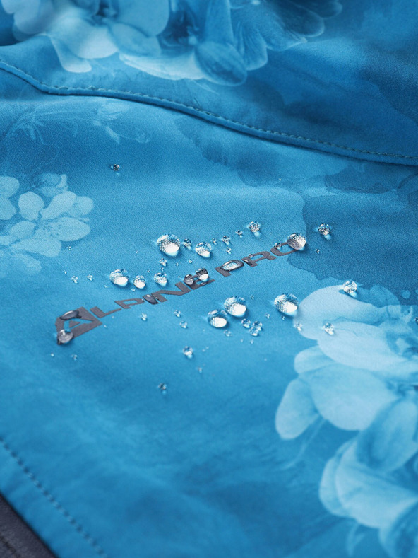 ALPINE PRO Modrá dámská vzorovaná softshellová bunda ALPINE PRO HOORA