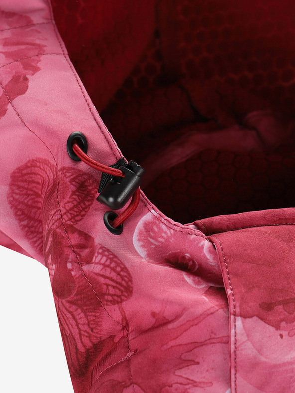 ALPINE PRO Červená dámská vzorovaná softshellová bunda ALPINE PRO HOORA