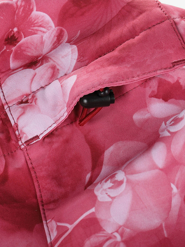 ALPINE PRO Červená dámská vzorovaná softshellová bunda ALPINE PRO HOORA