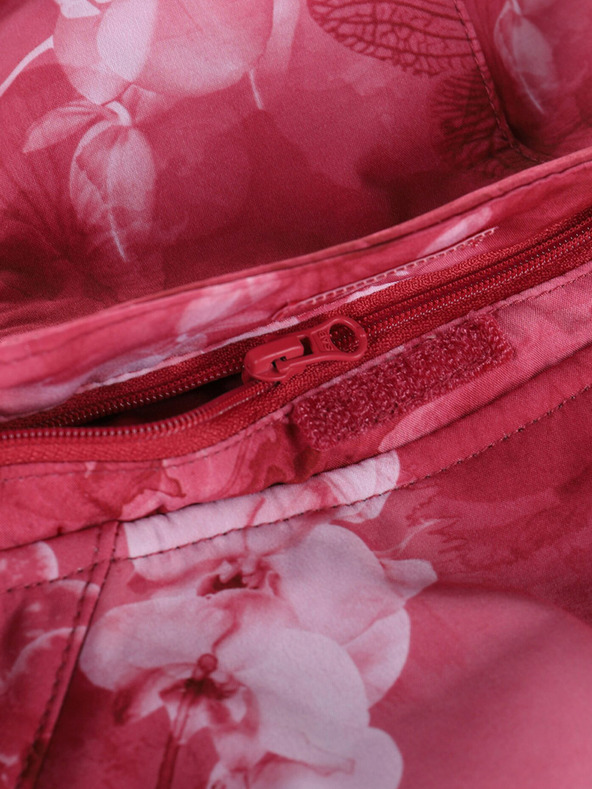 ALPINE PRO Červená dámská vzorovaná softshellová bunda ALPINE PRO HOORA