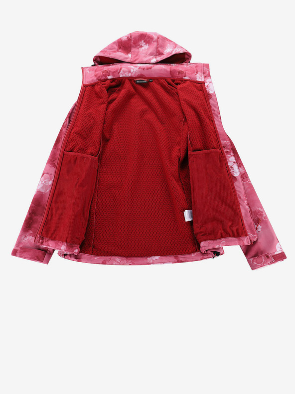 ALPINE PRO Červená dámská vzorovaná softshellová bunda ALPINE PRO HOORA