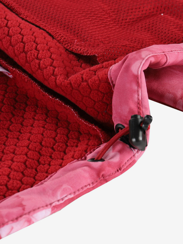 ALPINE PRO Červená dámská vzorovaná softshellová bunda ALPINE PRO HOORA