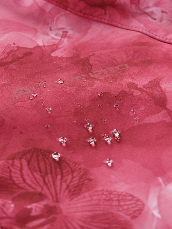 ALPINE PRO Červená dámská vzorovaná softshellová bunda ALPINE PRO HOORA