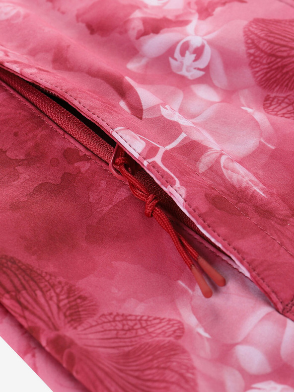 ALPINE PRO Červená dámská vzorovaná softshellová bunda ALPINE PRO HOORA