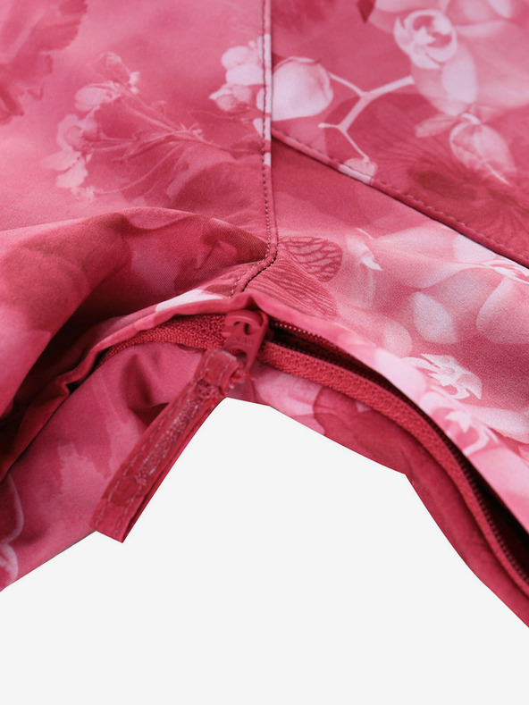 ALPINE PRO Červená dámská vzorovaná softshellová bunda ALPINE PRO HOORA