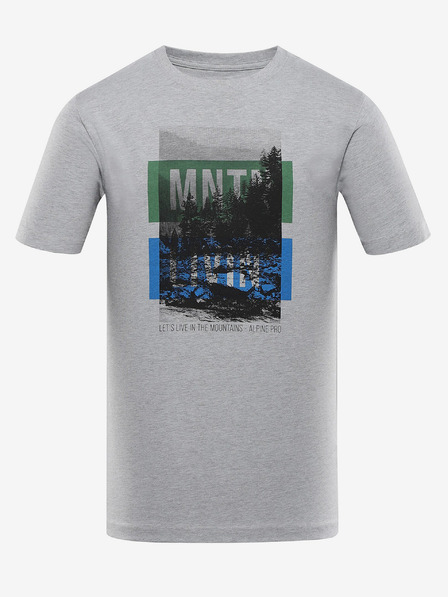 ALPINE PRO Šedé pánské tričko ALPINE PRO Nord