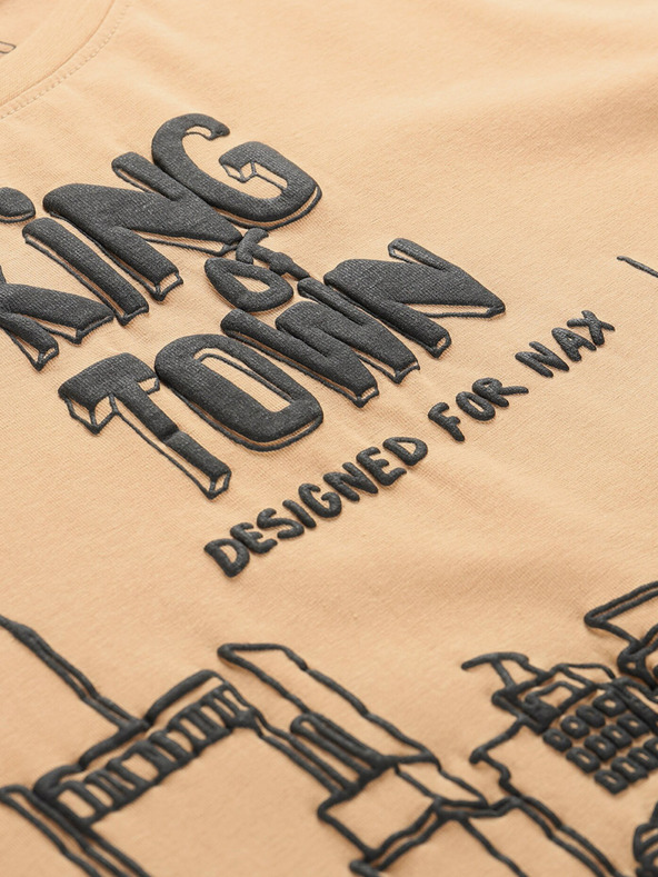 NAX Béžové pánské tričko NAX Jurg