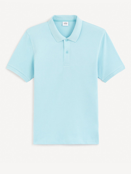 Celio Světle modré pánské polo tričko Celio pique Teone