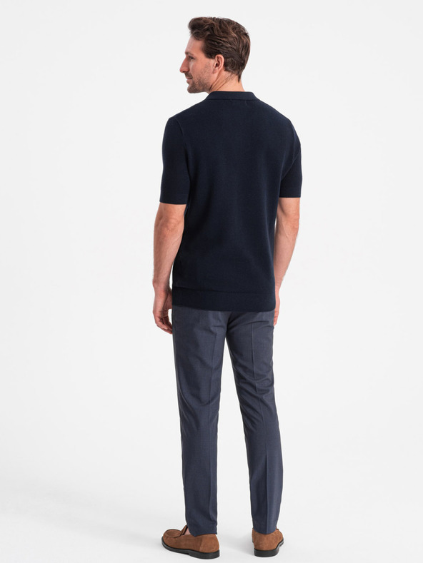 Ombre Clothing Tmavě modré pánské polo tričko Ombre Clothing