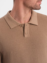 Ombre Clothing Světle hnědé pánské polo tričko Ombre Clothing