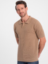 Ombre Clothing Světle hnědé pánské polo tričko Ombre Clothing