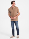 Ombre Clothing Světle hnědé pánské polo tričko Ombre Clothing
