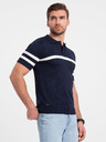 Ombre Clothing Tmavě modrá pánská polokošile Ombre Clothing