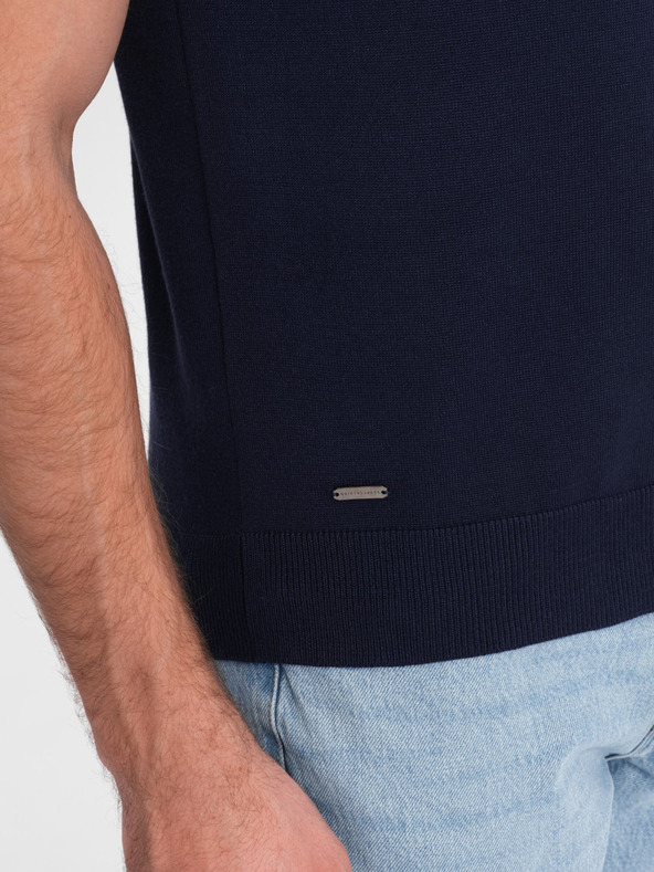 Ombre Clothing Tmavě modrá pánská polokošile Ombre Clothing